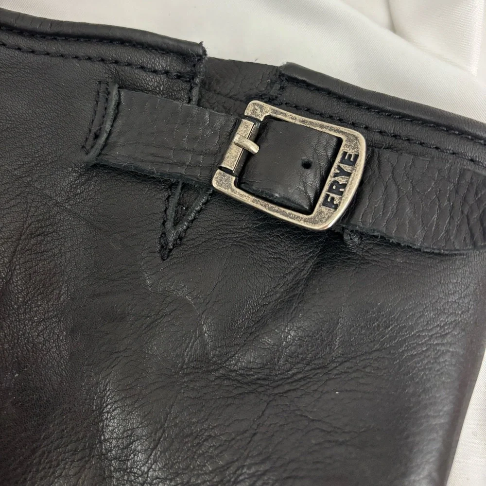 GUC FRYE sz9 Black Leather Veronica Slouch Tall Boots… - Picture 2 of 13